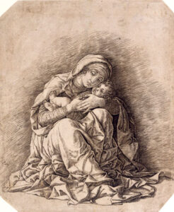 Andrea Mantegna, Madonna of Humility, circa 1490 Burin engraving, 11 x 9 in National Gallery of Art, Washington DC