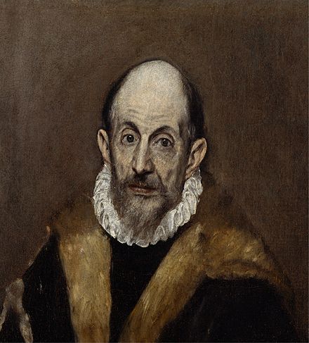 El Greco, Portrait of an Old Man (presumed self-portrait), c 1595–1600 Oil on canvas, 20.8 × 18.4 in Metropolitan Museum of Art, New York