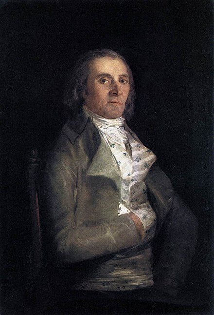 Francisco Goya, Portrait of Andrés del Peral, before 1798 Oil on panel, 37.4 in x 25.8 in National Gallery, London