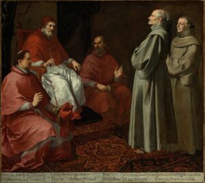 Bartolomé Esteban Murillo, The Blessed Giles Before Pope Gregory IX, circa 1645—1646 Oil on canvas, 65 1/2 x 73 1/4 in North Carolina Museum of Art, Raleigh