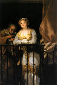 Francisco Goya, Maja and Celestina on the Balcony, between 1808 and 1812 Oil on canvas, 65.3 in x 42.5 in Private collection