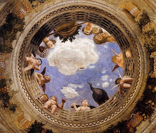 Andrea Mantegna, Oculus (Camera degli Sposi), 1465–1474 Fresco Palazzo Ducale, Mantua