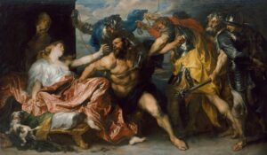 Anthony van Dyck, Samson and Delilah, 1628 - 1630 Oil on canvas, 57.48 in x 100 in Kunsthistorisches Museum, Vienna