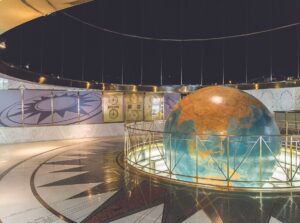 Globe in the lobby of the Daily News Building