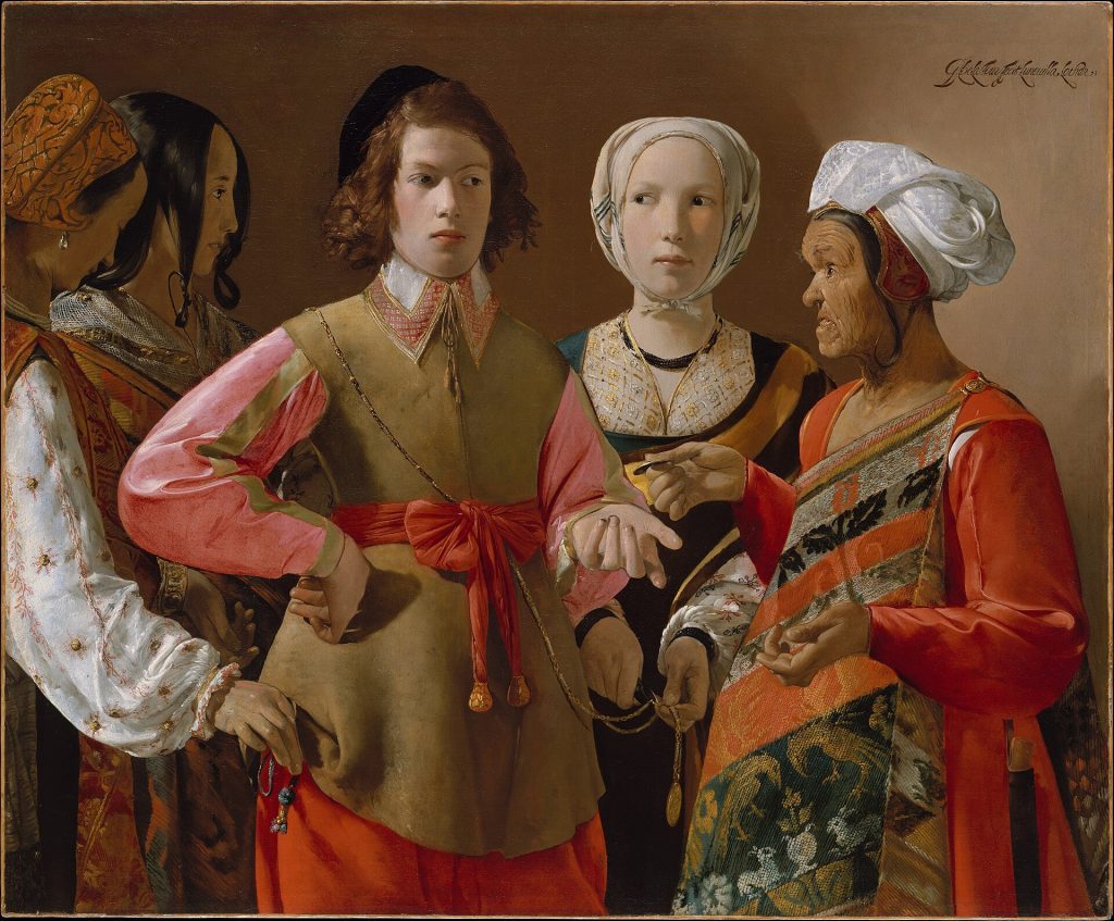 Georges de La Tour, The Fortune Teller, 1630 Oil on canvas, 40.1 in x 48.6 in Metropolitan Museum of Art, New York