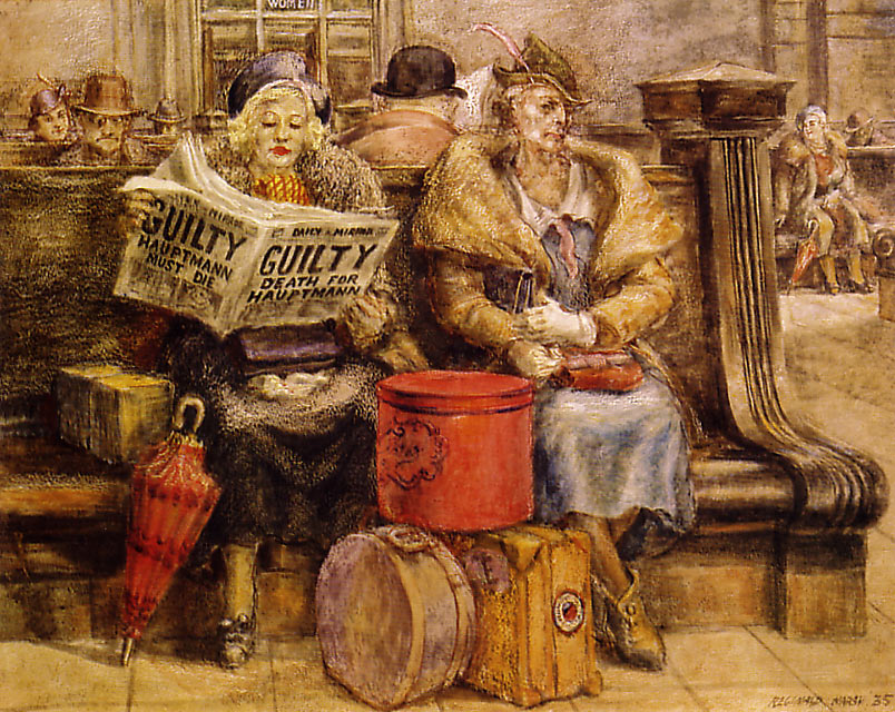 Reginald Marsh, Hauptmann Must Die, 1935 Egg Tempera On Masonite, 27 3/4 x 35 3/4 in Indianapolis Museum Of Art