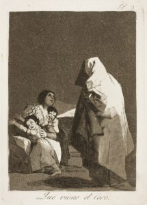 Francisco Goya, Here Comes the Bogey-Man, LosCaprichos - No 3, 1799 Etching and aquatint, 8.4 in x 5.9 in