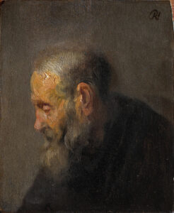 Rembrandt, Study of an Old Man in Profile, About 1630 Oil on panel, 7.67 in x 6.29 in National Gallery of Denmark, Copenhagen