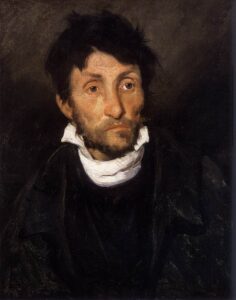 Théodore Géricault, Portrait of a Kleptomaniac, circa 1820 Oil on canvas, 24 in x 19.7 in Museum of Fine Arts Ghent, Belgium