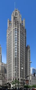 Raymond Hood, The Tribune Tower, 1925 463-foot-tall (141 m), 36-floor neo-Gothic skyscraper 435 North Michigan Avenue Chicago, Illinois