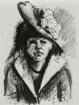 Woman with Hat, Half-Length Vincent van Gogh Date: 1886; Antwerp, Belgium Style: Post-Impressionism Genre: sketch and study Media: pencil, ink, paper S