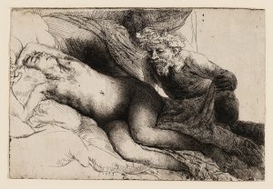 Rembrandt (Rembrandt Harmenszoon van Rijn), Dutch painter, July 15, 1606-October 4, 1669 Jupiter and Antiope: The Larger Plate, 1659 Etching, drypoint, and burin on off-white laid paper, 5 9/16 × 8 1/8 in Art Institute of Chicago