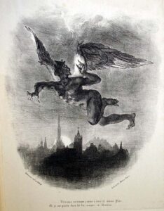 Eugène Delacroix, Mephistopheles in the Sky, 1828 Lithograph, 18.97 in x 12.59 in