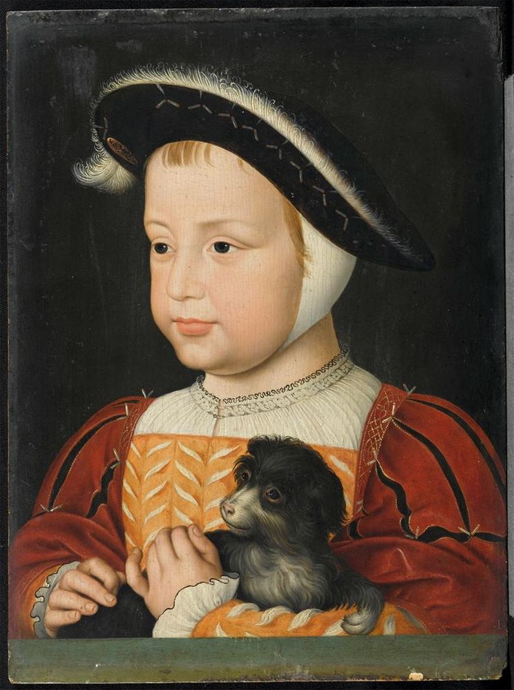Jean Clouet, Henry II of France as a Child, 1520s Oil on panel, 11.8 in x 9 in Condé Museum, Chantilly, France