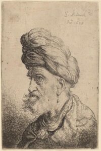 Solomon Koninck, Bust of a Man with a Turban Facing Left, 1638 Etching and engraving on laid paper, 5 1/8 x 3 3/8 in National Gallery of Art, Washington DC