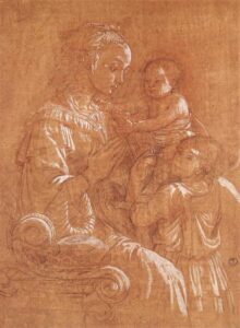 Filippo Lippi, Italian artist, c. 1406 – October 8, 1469 Madonna with the Child and two Angels, 1465 Chalk on paper Uffizi Gallery, Florence