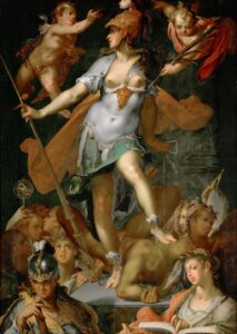 Bartholomeus Spranger, Minerva Victorious Over Ignorance, circa 1591 Oil on canvas, 64.1 in x 46 in Kunsthistorisches Museum, Vienna