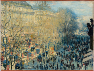 Claude Monet, Boulevard des Capucines, 1873–1874 Oil on canvas, 31 5/8 x 23 3/4 in The Nelson-Atkins Museum of Art, Kansas City