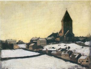 Edvard Munch, Old Aker Church, 1881 Oil on cardboard, 6.2 in x 8.2 in Munch Museum, Oslo