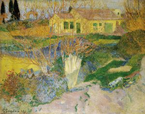 paul_gauguin_arles_landscape_two_dogs Paul Gauguin, Mas, near Arles, 1888 Oil on canvas, 29 x 36 Private Collection