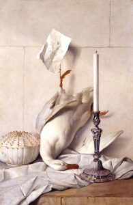 Oudry, The White Duck, 1753 Oil on canvas, 38 x 25 in Collection of the Marquess of Cholmondeley, Houghton Hall, Norfolk; Stolen, 1992