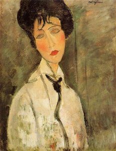 womaninablacktie Portrait of a Woman in a Black Tie, 1917 Oil on canvas Private Collection