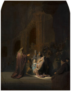 Rembrandt, Simeon's Song of Praise, 1631 Oil on panel, 24 x 18.85 in Mauritshuis, The Hague