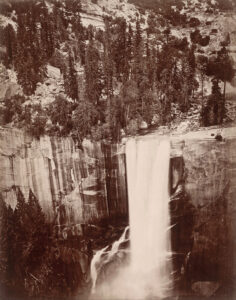 Eadweard Muybridge, Pi-Wi-Ack (Shower of Stars), Vernal Fall, 400 Feet, Valley of Yosemite, 1872 Albumen print, 17 in x 12.50 in San Francisco Museum of Modern Art