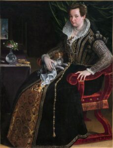 Lavinia Fontana, Portrait of Costanza Alidosi, circa 1595 Oil on canvas, 61.9 in x 47.3 in National Museum of Women in the Arts, Washington, DC