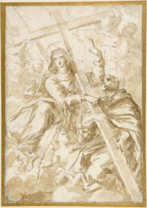 Luca Giordano, Saint Theresa and Saint John of the Cross, 17th century Black chalk and brown wash on cream antique laid paper, laid down, 8 3/4 × 6 1/8 in Fogg Art Museum, Harvard University, Cambridge, Massachusetts