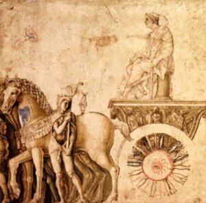 Andrea Mantegna, Julius Caesar on his triumphal car, 1500, British Museum