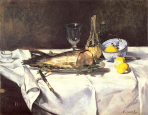 Édouard Manet, The Salmon, 1868-1869 Oil on canvas, 28.4 x 36.2 in Shelburne Museum, Shelburne, VT