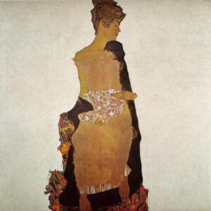 Egon Schiele, Portrait of Gerti Schiele, 1909 Oil, silver, gold-bronze paint, and pencil on canvas 55 x 55 1/4" Museum of Modern Art, New York