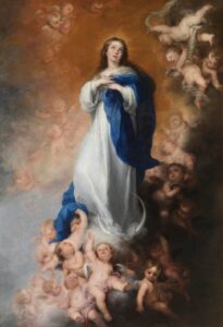 Bartolomé Esteban Murillo, The Immaculate Conception of Los Venerables, c. 1678 Oil on canvas, 108 in × 75 in Museo del Prado, Madrid