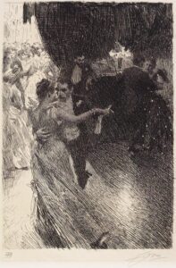 Anders Zorn, Swedish artist, February 18, 1860-August 22, 1920 The Waltz, 1891 Etching, 12 3/8 x 8 9/16 in Minneapolis Institute of Art
