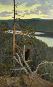 Akseli Gallen-Kallela, Great Black Woodpecker, 1894 Oil on canvas, 57 in x 35.8 in Musée d'Orsay, Paris