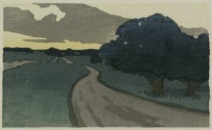 Arthur Wesley Dow, The Long Road--Argilla Road, Ipswich, ca. 1898 Color woodcut, 5 3/8 x 8 1/2 in Brooklyn Museum, New York