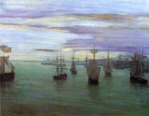 James Whistler, Crepuscule in Flesh Color and Green: Valparaiso, 1866 Oil on canvas, 75.88 x 58.42 cm Tate Gallery, London