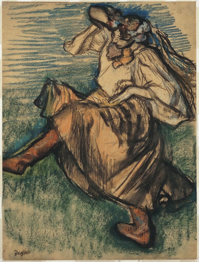 Edgar Degas, Dancer in Ukrainian Dress, 1899 Pastel over charcoal on tracing paper, 24.3 in x 17.9 in Metropolitan Museum of Art, New York