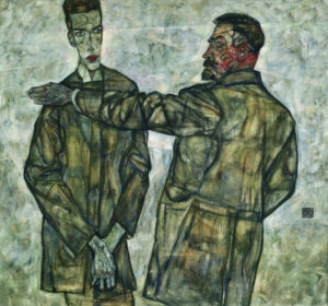 Egon Schiele, Double Portrait of Heinrich and Otto Benesch, 1913 Oil on canvas, 47.6 x 51.2 in Lentos Art Museum, Linz, Austria