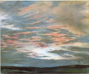 Eugène Delacroix, Study of the Sky at Sunset, 1849 Pastel on gray paper, 7.5 x 9.4 in Louvre, Paris