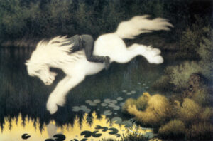 Theodor Severin Kittelsen, Boy on white horse, between 1890 and 1909 Color pencil on paper Nordnorsk Kunstmuseum, Tromsø