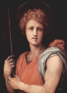 Jacopo Pontormo, Saint Sebastian, 1515 Oil on panel, 25.5 in x 18.8 in Musée des Beaux-Arts de Dijon, France