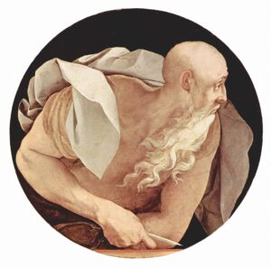Jacopo Pontormo, Saint John the Evangelist, 1525 Oil on panel, 27.5 in) Santa Felicità, Florence