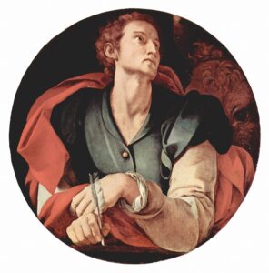 Jacopo Pontormo, Saint Luke, 1526 Oil on panel, 27.5 in Santa Felicità, Florence