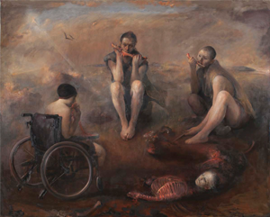 Odd Nerdrum, Cannibals, 2005 Oil on Canvas, 79 in × 98 in Private collection