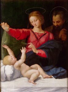 Raphael, The Madonna of Loreto, c. 1511 Oil on panel, 47 in × 35 in Musée Condé, Chantilly, France
