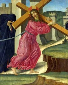 Sandro Botticelli, Christ Carrying the Cross, circa 1490 Tempera on canvas, 52.1 in x 42 in Beaverbrook Art Gallery, Fredericton, New Brunswick