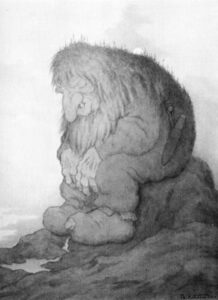 Theodor Severin Kittelsen, Troll Who Wonders How Old He Is, 1911 Illustration