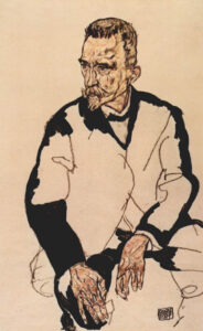 Egon Schiele, Portrait Of Henry Benes, 1917 Watercolor, tempera and pencil on paper, 17.7 x 11 in The Albertina Museum, Vienna